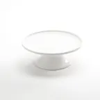 image of American Metalcraft PSP8 Serving Stand, 8" Dia x 3-1/8" H Round Porcelain White For Cakes And Pies