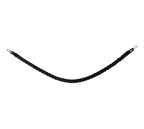 image of American Metalcraft RSCLRPCHBL Stanchion Rope – 5 Ft (60 In) Black Braided, 2" Diameter, Chrome Ends