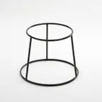 image of American Metalcraft RSRB Pizza Stand - 7-1/2" Top, 9-5/8" Bottom, 7-3/8" H, Rubber‑Coated Steel, Black