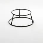 image of American Metalcraft RSRB4 Pizza Stand – 7½"/9⅝" Dia, 4" H, Reversible, Rubber‑Coated Black Steel