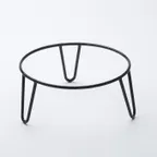 image of American Metalcraft RSRBH4 Pizza Stand - 9.35" Dia x 4" H, Black Rubber-Coated Steel, Loft Collection