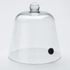 image of American Metalcraft SLFTD8 Smoking Dome Cover, 8-1/4" Clear Polycarbonate Cloche with Silicone Valve