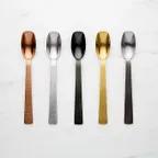 image of American Metalcraft SVHSA10 Salad Bar Spoon, 9-3/8" Length, Stainless Steel, Hammered Finish