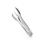 image of American Metalcraft SVHT1 Serving Tongs, 9" Hammered Vintage Stainless Steel