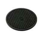 image of American Metalcraft TRVR675 6-3/4" Round Silicone Trivet, Black, Heat-Scratch & Slip-Resistant