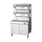 image of Cleveland PDL2 16 Pan Direct Steam Pressure Steamer w/ (2) Compartments, Open Base