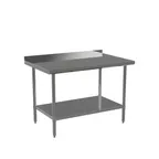 image of Atosa USA ST2448ECR2 48" Open Base Work Table with Undershelf, 2" Backsplash / 18 Gauge Top