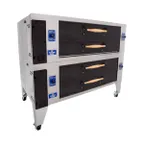 image of Bakers Pride Y-802BL-DSP 84" Gas Double Deck Pizza Oven