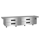 image of Hoshizaki CR110B 110" 4 Drawers Refrigerated Chef Base, Marine Edge Steel Top, (12) 12 x 20 pans