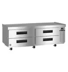 image of Hoshizaki CR72B 72" 4 Drawers Refrigerated Chef Base Steel Top, 1/5 HP, ENERGY STAR®, R290