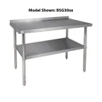 image of Klinger's Trading BSG3012 12" Open Base Work Table with Undershelf / Upturn - 18 Gauge Top