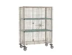 image of Metro MQSEC55VE-2MQ MetroMax Q Mobile Wire Security Unit, 52-3/4W x 27-13/16D x 67-13/16H, 2 Intermediate Shelves, NSF