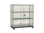 image of Metro MQSEC56LE-2MQ MetroMax Q Security Unit, 63"W x 28"D x 68"H, Wire, 2 Shelves, Dolly