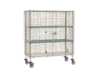 image of Metro MQSEC56VE-2MQ MetroMax Q Mobile Wire Security Unit, 64-3/4W x 27-13/16D x 67-13/16H, 2 Intermediate Shelves, NSF Certified