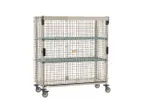 image of Metro MQSEC56VE-SL-2MQ MetroMax Security Unit, 64-3/4W x 29-1/16D x 67-13/16H, Mobile, Wire, Sliding Door, 2 Intermediate Shelves, NSF