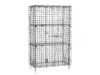 image of Metro SEC33C-2EZ Super Erecta Security Unit, 38.5W x 21.5D x 66.8H, Chrome, 2 Intermediate Shelves, NSF