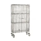image of Metro SEC35S-SD-2SE Mobile Wire Security Unit, 52-3/4W x 21-1/2D x 62H, Stainless Steel Finish, 2 Intermediate Shelves