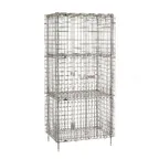 image of Metro SEC53S-2SE Super Erecta Security Unit, 38.5W x 27.25D x 66.8H, Stainless Steel, 2 Intermediate Shelves, NSF