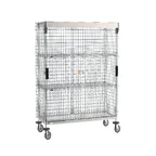 image of Metro SEC56EC-SL-2SE Super Erecta Security Unit, 65"W x 28.5"D x 67.9"H, Chrome, Mobile, Wire, 2 Shelves