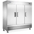 image of Omcan USA 59028 3-Solid Door Reach-In Refrigerator, 72 cu. ft., Stainless Steel