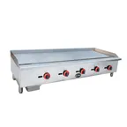 image of Saba MG-60 60" Commercial Gas Griddle, 5/8" Polished Plate, Manual Controls, 150.000 BTU