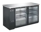 image of SABA SBB-24-60G Cooler, 60-3/4" W x 22-26" D, 15.8 cu ft, Black, 2 Glass Doors, 33‑38°F Control