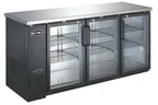 image of SABA SBB-24-72G Cooler, 72‑3/4" W × 22‑26" D, 19.6 Cu Ft (556 L), Black, 3 Glass Doors, Side‑Mounted