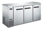 image of SABA SBB-24-72SS Back Bar Cooler - 72-3/4" W, 19.6 cu ft, 3 Doors, LED, 33-38°F, 1/3 HP 115V, NSF