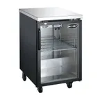 image of SABA SBB-27-23G Back Bar Cooler, 23½"W X27"D Black/Steel, Door, 33‑38°F, 1/2B/30C, 4" Casters, R290