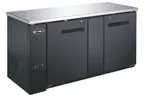 image of SABA SBB-27-69B Back Bar Cooler, 69"" W x 30"" D, Black, 112 6‑pk Cans, 2 Doors, Digital Temp, 115V
