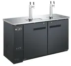 image of SABA SDD-24-60 Draft Beer Cooler – 60" Black, 2 Half‑Barrel Kegs, 33‑38°F, R134a, 115V, 4" Casters