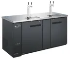 image of SABA SDD-27-69 Draft Beer Cooler – 69" Black, 3 Half‑Barrel Capacity, R134a, 1/3 HP 115V, 4‑Caster