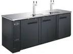 image of SABA SDD-27-90 Draft Beer Cooler, 90-3/8" W Black, Holds 4 ½‑Barrel Kegs, 33‑38°F Control, 1/3 HP, 115V