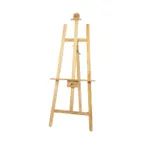 image of Winco MBBE-1 Tripod Display Easel, 23-1/4"L x 1"W x 61"H, 1" thick wood frame, 2 planes, knobs - Set