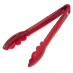 image of Carlisle 470905 Carly Utility Tongs – 9" Red Plastic Serving Tongs, Dishwasher Safe, Up to 212°F