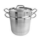 image of Thunder Group SLDB4012 Double Boiler, 3-Piece Set, 12 Qt, Outer Pan: 10-7/8" Dia. X 9-3/8" Height
