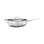 image of Thunder Group SLSAP4070 Sauté Pan, 7 Qt, 14" Dia. X 3-1/8" Height, 11-3/8" Welded Hollow Handle And 1-3/4" Helper Handle