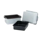 image of Vollrath 52660 Signature Heavy-Duty Bus Box, 1-Compartment, 20x15x7 inches, Black Polyethylene