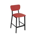 image of BFM Seating JS10BG4-G4SB Hamilton Barstool, Upholstered Seat & Back, Welded Steel Frame, Sand Black Finish