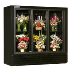 image of Powers FS77GDHC Floral Merchandiser, 77" W, 59 cu ft, 3-Section, Sliding Glass Doors, 1/2 HP, 115V
