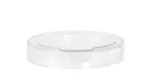 image of Cal-Mil 1851-4H-12 Clear Plastic Jar Lid, 4-1/4" Dia., 16oz, Hinged Round Design