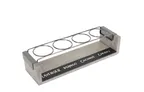 image of Cal-Mil 22011-110 Taster Caddy, 4" x 13-1/2" x 3" H, Chalkboard Front, Metal Frame, Beer/Wine Tray