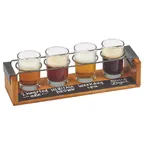image of Cal-Mil 22011-99 Beer Taster Board, 13.5" W x 4" D x 3" H Wood Chalkboard Front, 2.25" Wire Rings