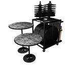 image of Forbes Industries REVMIX2430RDMXE#IC###-TBL-W Revolution Cafe Table Package, 12 Tables, 24" & 30" Dia., 30" & 42" Heights, Weighted Trumpet Bases