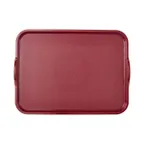 image of Cambro 1418CWH488 Rectangular Tray, 14" x 18", Dark Cranberry PC- Stacking Lugs NSF Dishwasher Safe