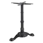 image of G & A BF0522 Cast Iron Restaurant Table Base, 5x22 Spread, Black Finish, 3 Column, Dining Height