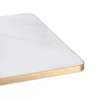 image of G & A SSB36 SS Series 36" Round Sintered Stone Table Top, 1" Thick, Gold Band, Weatherproof