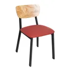 image of BFM Seating JS10CG7-NTSB Hamilton Natural Ash Veneer Slat Back Upholstered Seat Side Chair