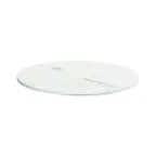 image of Cal-Mil 24409-8-81 Tray, 8.75" Dia. Round Melamine White Marble Dishwasher Safe Serving Display Tray