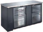 image of Drago America DRBB27-69GH Cooler, 60"W x27.8"D x35.6"H, 21ft³, Black Vinyl, Steel Top Glass Doors